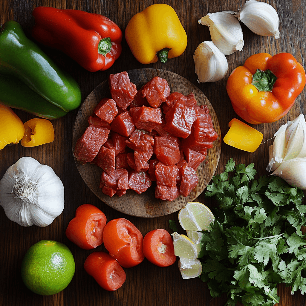 Mexican beef stew with tender beef, potatoes, carrots, and cilantro in a rich, spiced broth