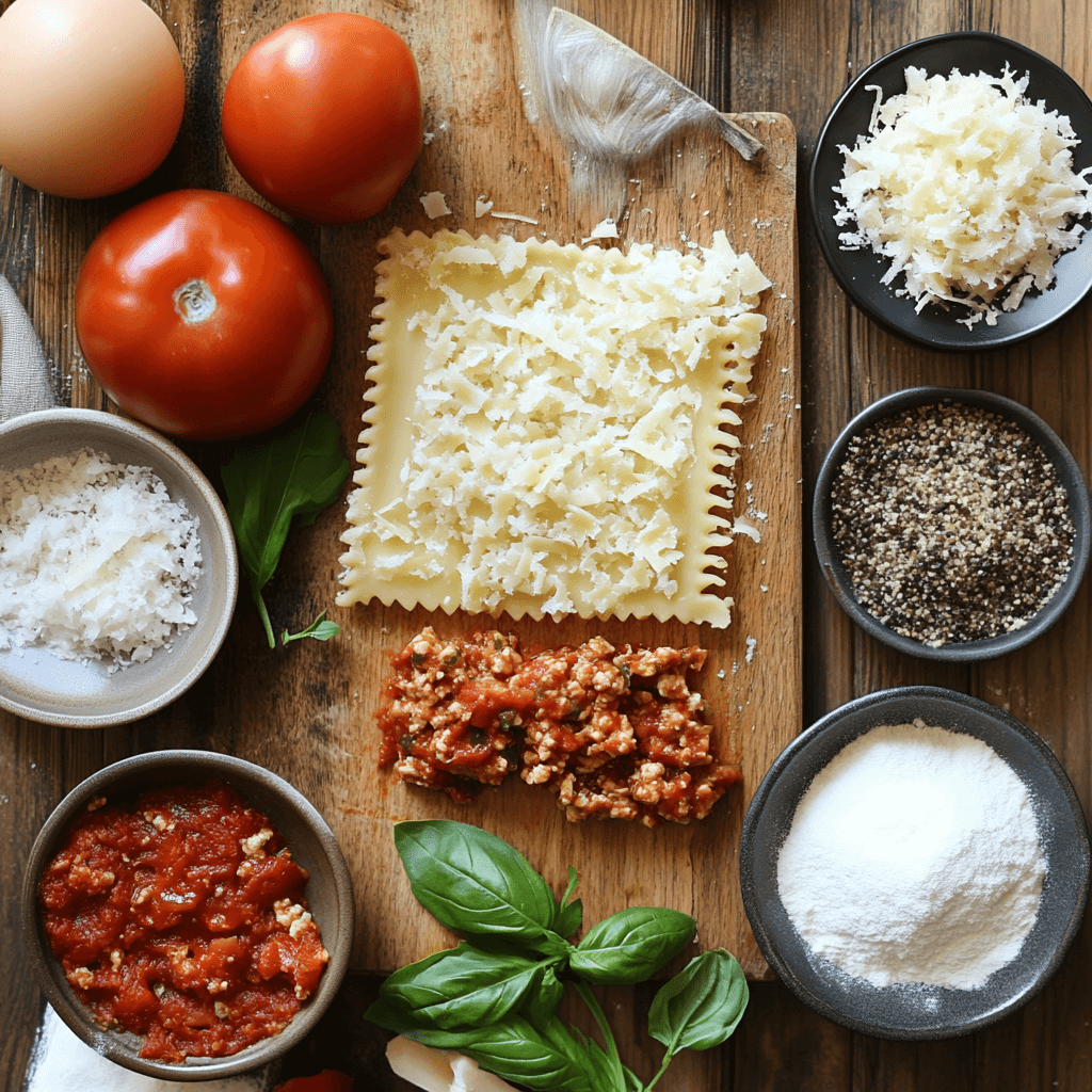 Lazy lasagna baked in a casserole dish, with golden, bubbly cheese and layers of pasta, marinara sauce, and ricotta cheese.