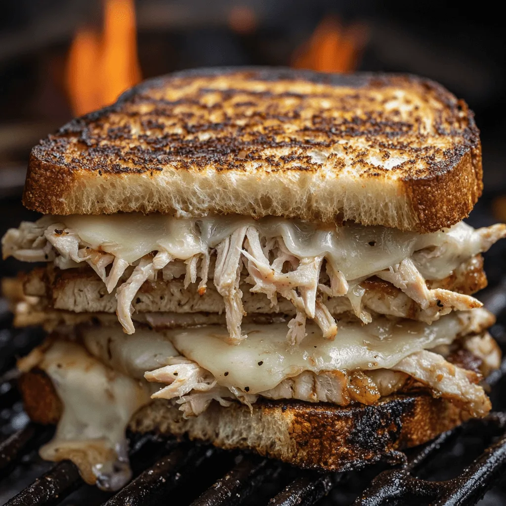 Grilled turkey Reuben sandwich with Swiss cheese, sauerkraut, and dressing on toasted rye bread